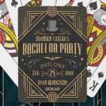 Art Deco Bachelor Party Speakeasy Favor Pokerkaarten<br><div class="desc">Vier met uw jongens in stijl met deze aangepaste zwarte en gouden Art Deco stijl vrijgezellenfeest speelkaarten. De gouden elementen geven een vibe uit de jaren twintig, perfect voor pokeravond of feesten spreek eenvoudige stijl! · Op zoek naar iets anders? Stuur ons een bericht of e-mail stuffbystuff.shop@gmail.com voor custom designs!...</div>