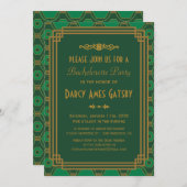 Art Deco Bachelorette Party Kaart (Voorkant / Achterkant)