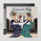 Art Deco Bachelorette Party Kaart (Voorkant / Achterkant)