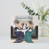 Art Deco Bachelorette Party Kaart (Staand voorkant)