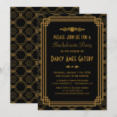 Art Deco Bachelorette Party Kaart (Voorkant / Achterkant)