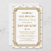 Art Deco Bachelorette Party Kaart (Voorkant)