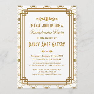 Art Deco Bachelorette Party Kaart