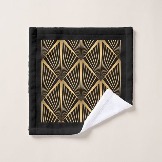 Art Deco Back en Gold Bad Handdoek (Wasdoekje)
