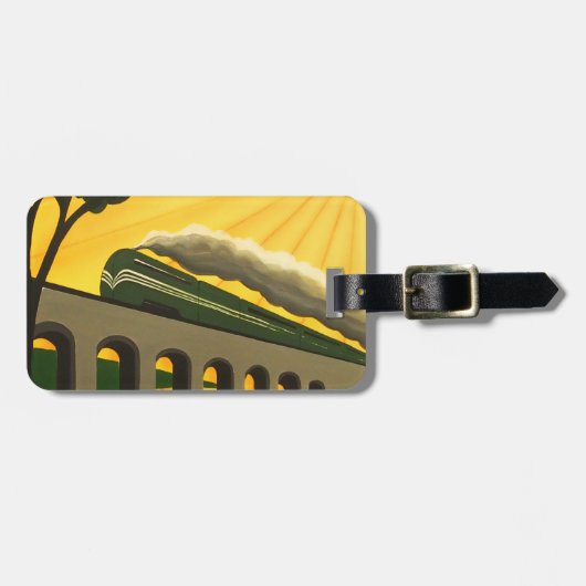 Art Deco-Bagagelabel Bagagelabel (Voorkant horizontaal)