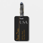 Art Deco - Bagagelabel met ruw ijzerreizen (Achterkant verticaal)