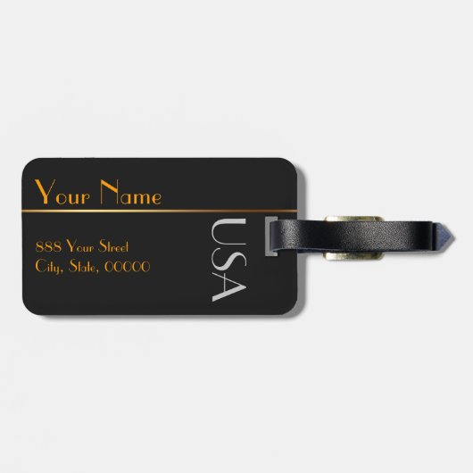 Art Deco - Bagagelabel met ruw ijzerreizen (Achterkant horizontaal)