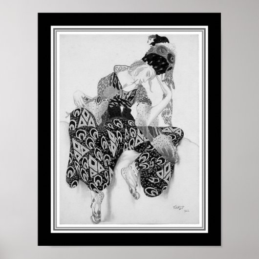 Art Deco Ballet Russes ca. 1922 Poster (Voorkant)