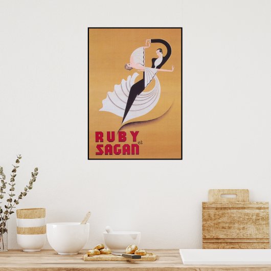 Art Deco Ballroom Dancers  Dance Poster (Keuken)