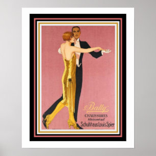 Art Deco "Bally Chaussures" Poster 16 x 20