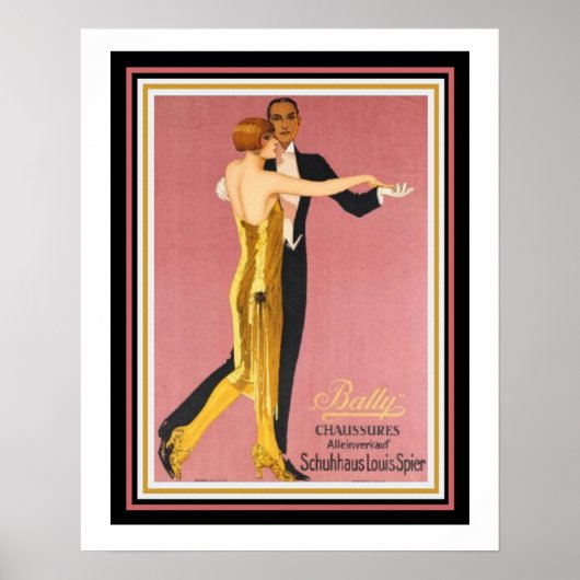 Art Deco "Bally Chaussures" Poster 16 x 20 (Voorkant)