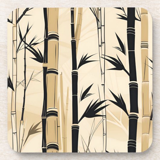 Art Deco Bamboe Onderzetter Set (Voorkant)