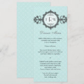 Art Deco Band Aqua Wedding Menu (Voorkant / Achterkant)