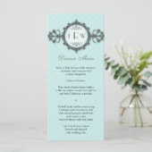 Art Deco Band Aqua Wedding Menu (Staand voorkant)