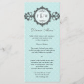 Art Deco Band Aqua Wedding Menu (Voorkant)