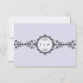 Art Deco Band Lila Weddenschap RSVP Kaartje (Achterkant)
