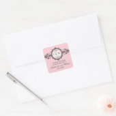Art Deco Band Roze Bruiloft Sticker (Envelop)