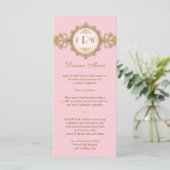 Art Deco Band Roze Goud Trouwmenu Menu (Staand voorkant)
