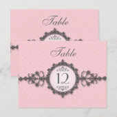 Art Deco Band Roze Tafelnummer Kaart (Voorkant / Achterkant)