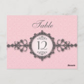 Art Deco Band Roze Tafelnummer Kaart (Achterkant)