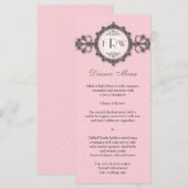 Art Deco Band Roze Trouwmenu Menu (Voorkant / Achterkant)