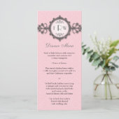Art Deco Band Roze Trouwmenu Menu (Staand voorkant)