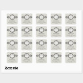 Art Deco Band Taupe Bruiloft Sticker (Vel)