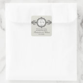 Art Deco Band Taupe Bruiloft Sticker (Tas)