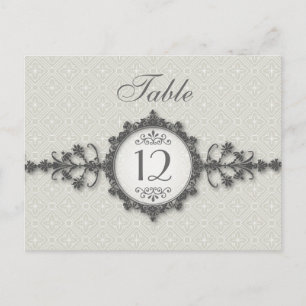 Art Deco Band Taupe Table Number Card Briefkaart
