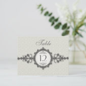 Art Deco Band Taupe Tafelnummer Kaart (Staand voorkant)