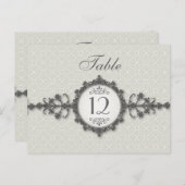 Art Deco Band Taupe Tafelnummer Kaart (Voorkant / Achterkant)