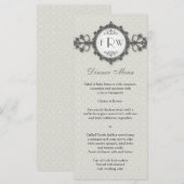 Art Deco Band Taupe Wedding Menu (Voorkant / Achterkant)