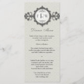 Art Deco Band Taupe Wedding Menu (Voorkant)