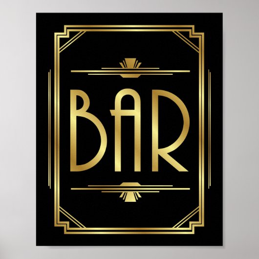 Art Deco BAR Afdrukken Poster (Voorkant)