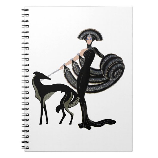 Art Deco Barzoi Notitieboek (Voorkant)