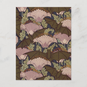 Art Deco Bat en Flowers Briefkaart