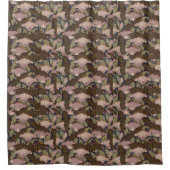  Art Deco Bat en Flowers Douchegordijn (Voorkant)