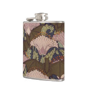 Art Deco Bat en Flowers Heupfles (Links)