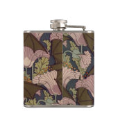 Art Deco Bat en Flowers Heupfles (Achterkant)