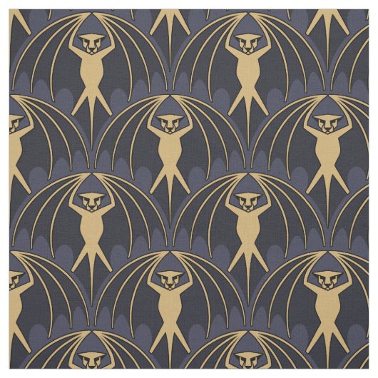 Art Deco Bat Pattern Stof (Swatch)