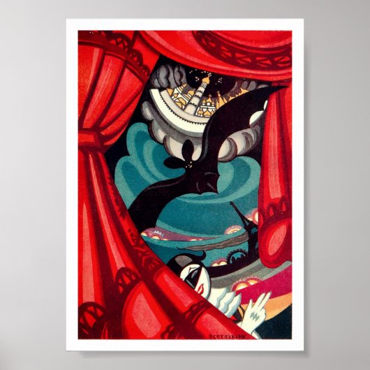 Art Deco Bat Theater Poster (Voorkant)