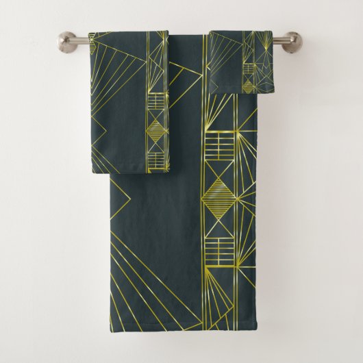 Art Deco Bath Towels Bad Handdoek (Insitu)
