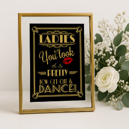 Art Deco Bathroom nu uit en dansdruk Poster