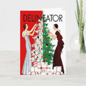 ART DECO "BE FESTIVE" HOLIDAY GREETING FEESTDAGEN KAART (Voorkant)