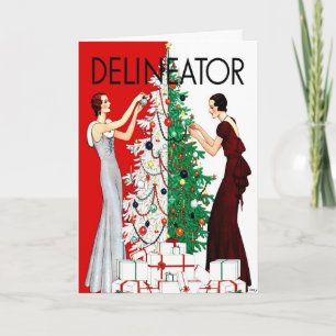 ART DECO "BE FESTIVE" HOLIDAY GREETING FEESTDAGEN KAART