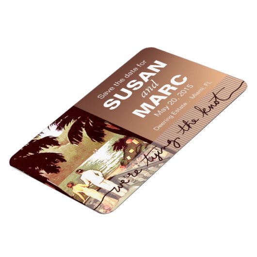 Art Deco  Beach bewaar de datum flex Magneet (Linkerzijde)