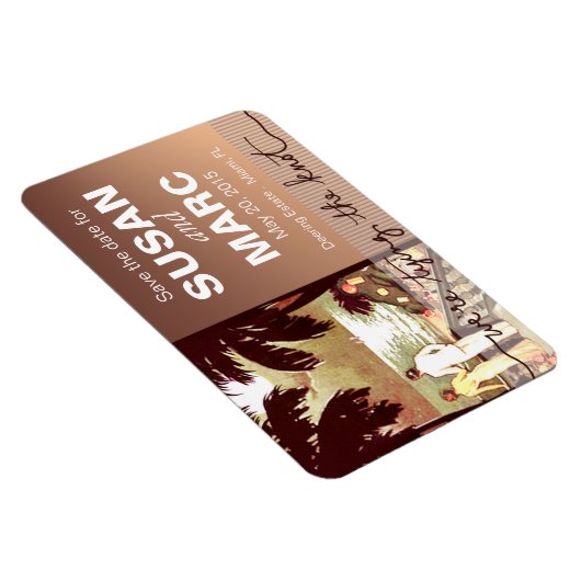 Art Deco  Beach bewaar de datum flex Magneet (Rechterzijde)