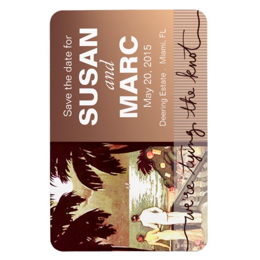 Art Deco  Beach bewaar de datum flex Magneet (Verticaal)