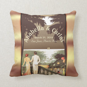 Art Deco Beach champagne Kussen