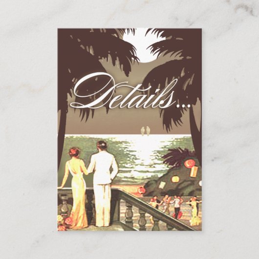 Art Deco Beach Details Registratie Kaart (Voorkant)